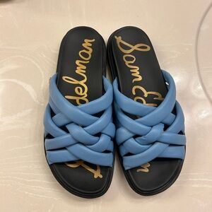Sam Edelman Light Blue Braided Slide Sandals